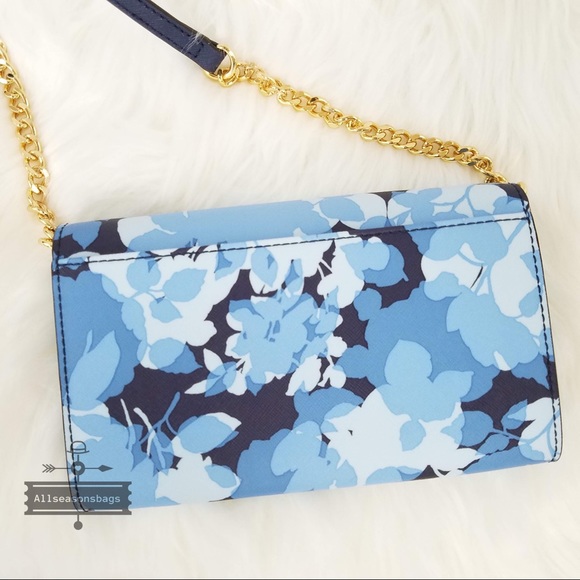 NWT Michael Kors Jet Set Crossbody Navy Floral Bag - Picture 4 of 8